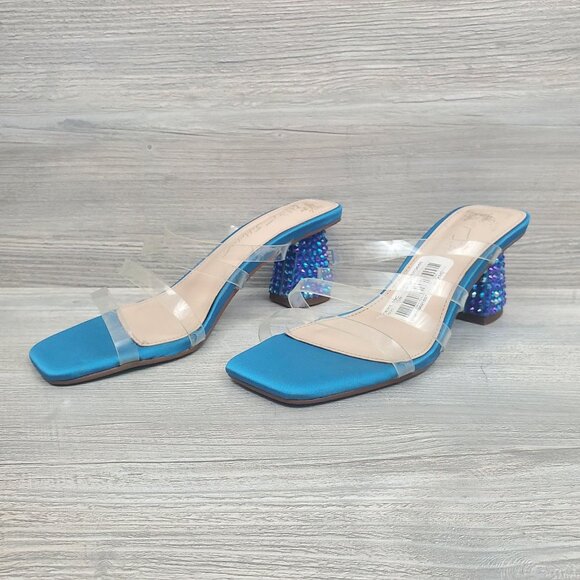 Betsey Johnson Capri blue rhinestone heels - Picture 2 of 14